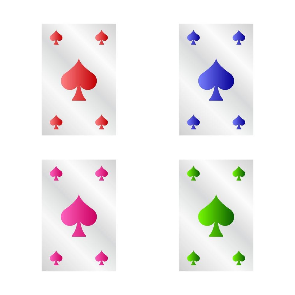 Juego de cartas de póquer sobre fondo blanco. vector