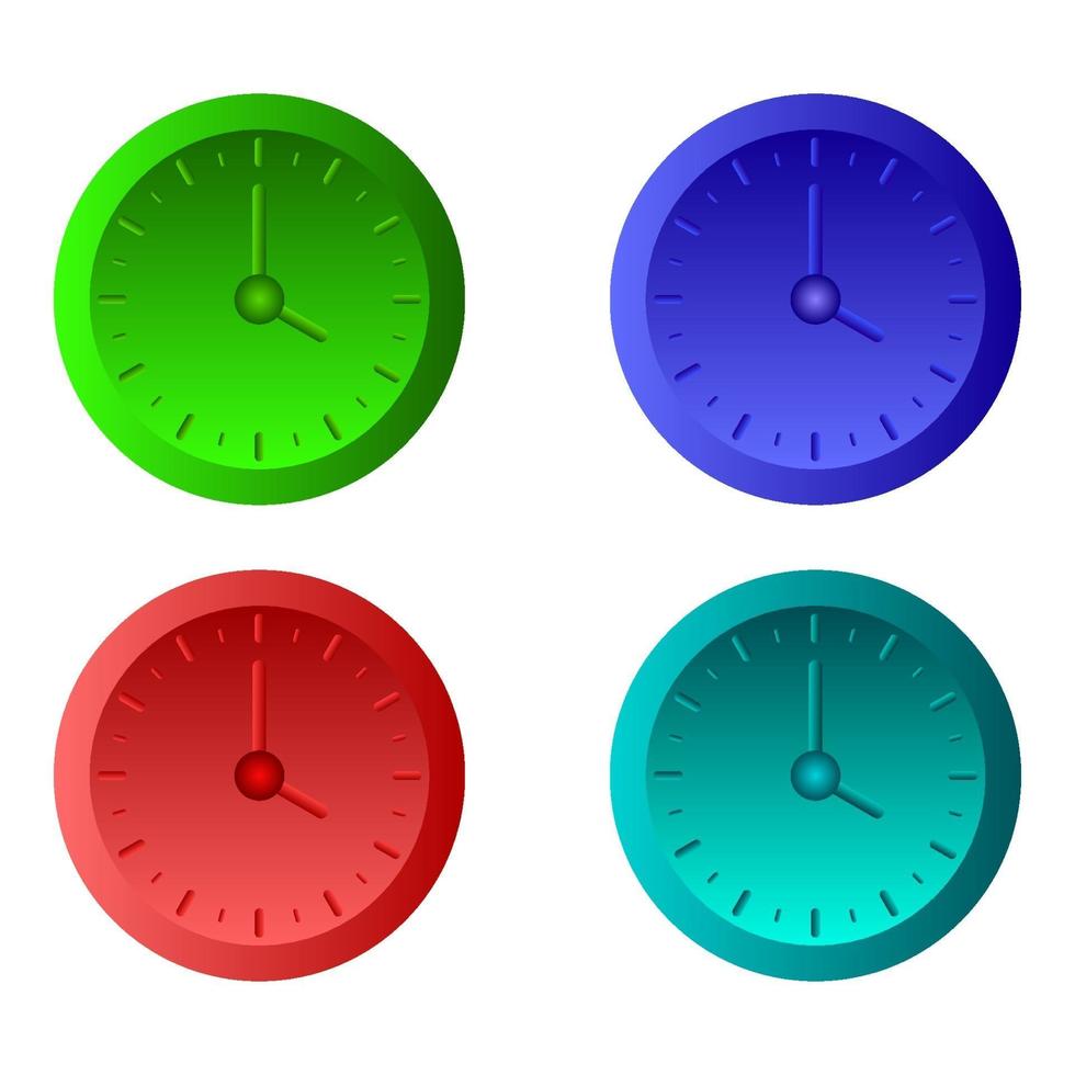 Clock Set On White Background vector