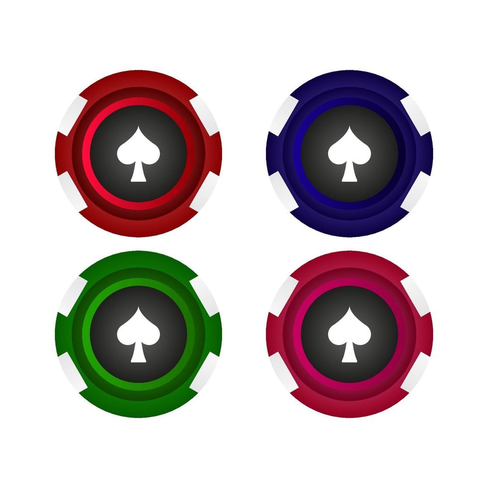 Poker Fish Set On White Background vector