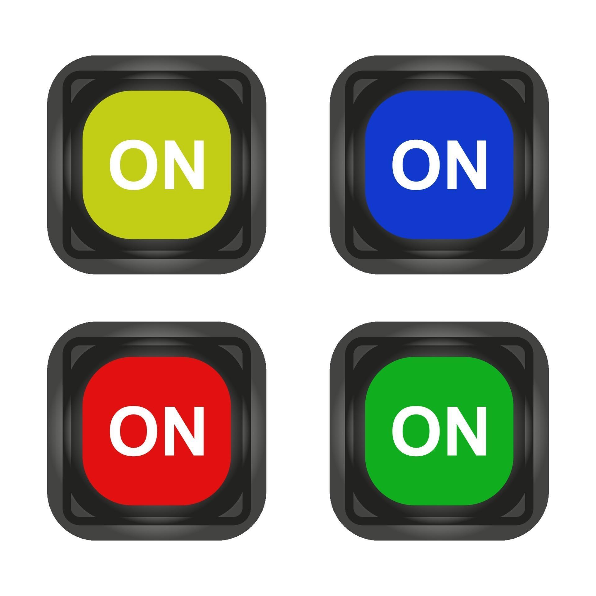 Set Of On Buttons On White Background 2039408 Vector Art at Vecteezy