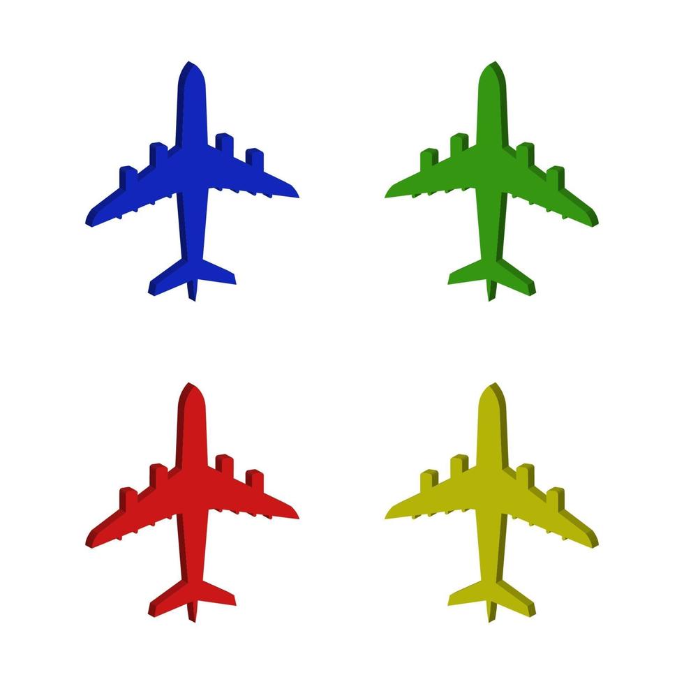 Set Of Airplane On White Background vector
