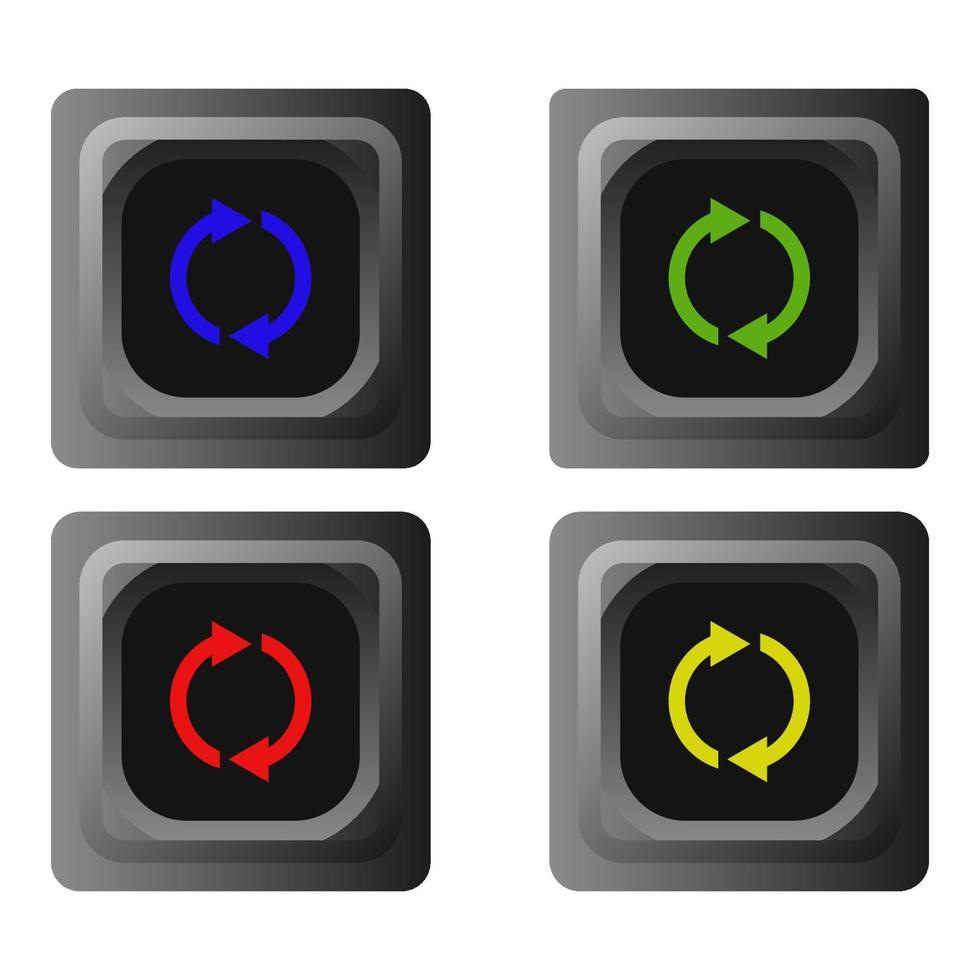 Reload Button Set On White Background vector