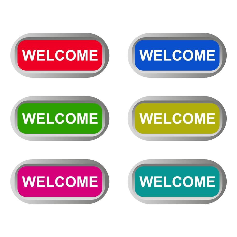 Welcome Button Set vector