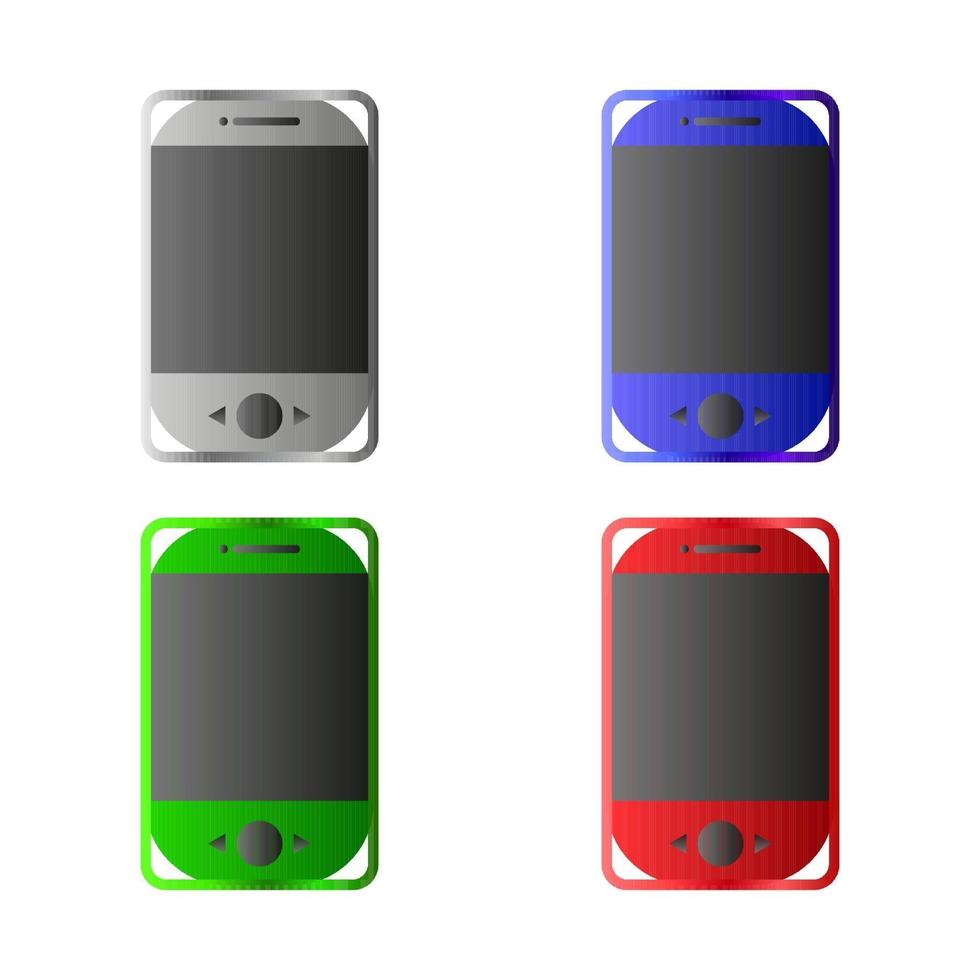 Set Of Smartphones On White Background vector