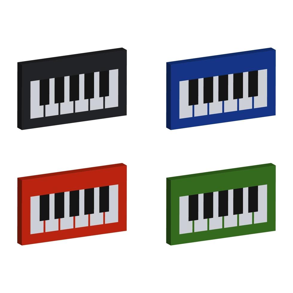 Piano Set On White Background vector