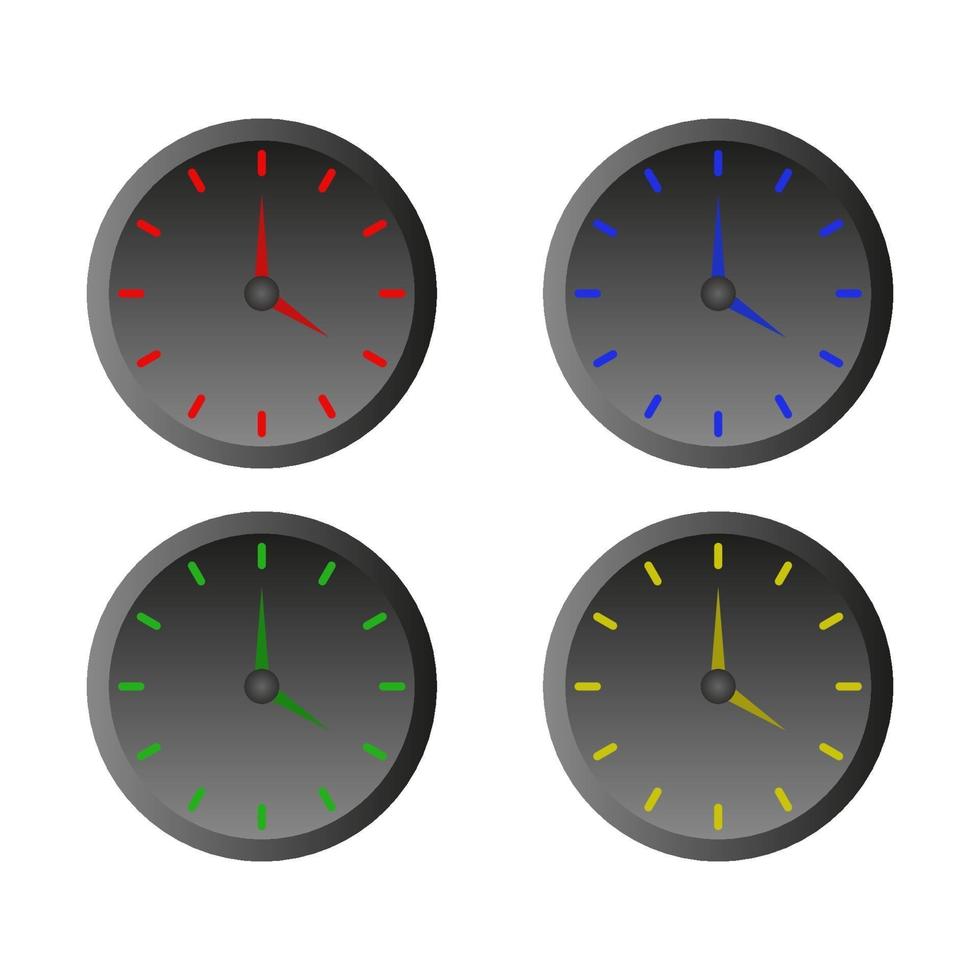 Clock Set On White Background vector