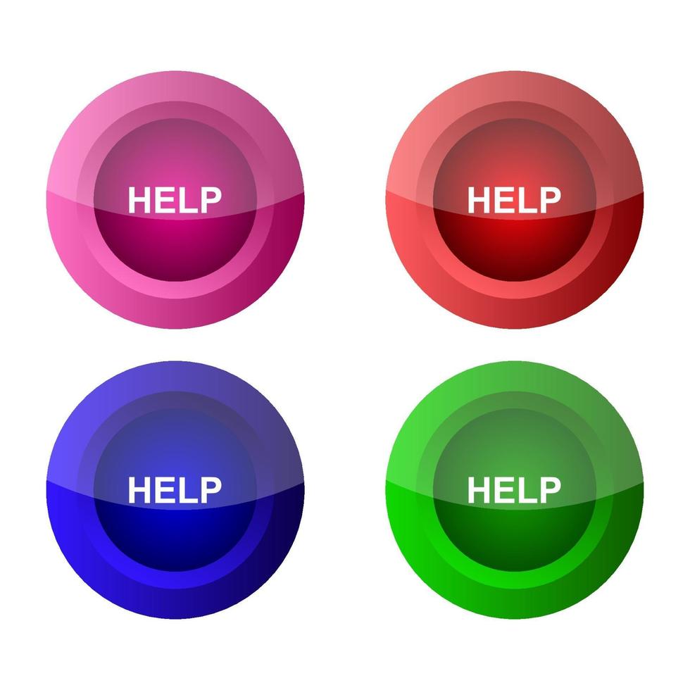 Help Button Set vector