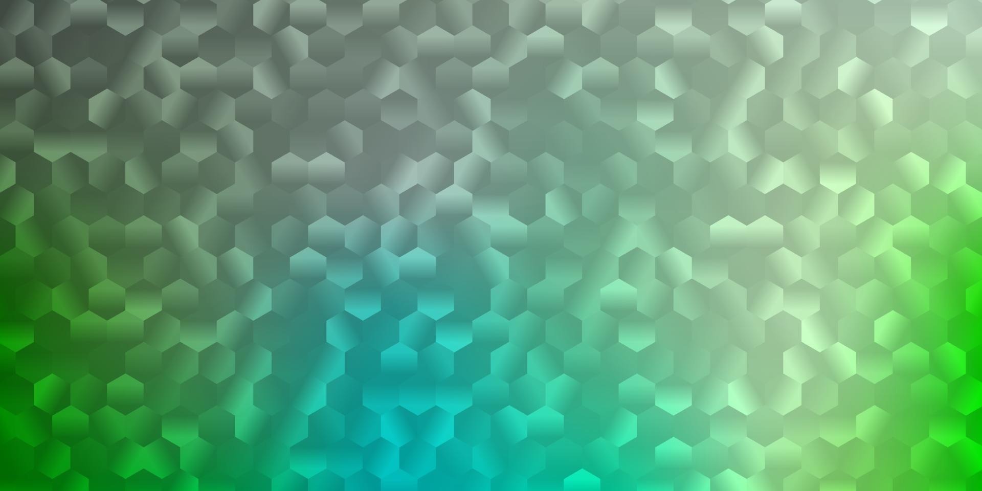 patrón de vector verde claro con hexágonos.