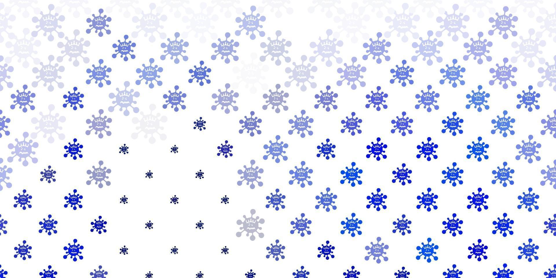 Light BLUE vector backdrop with virus symbols.
