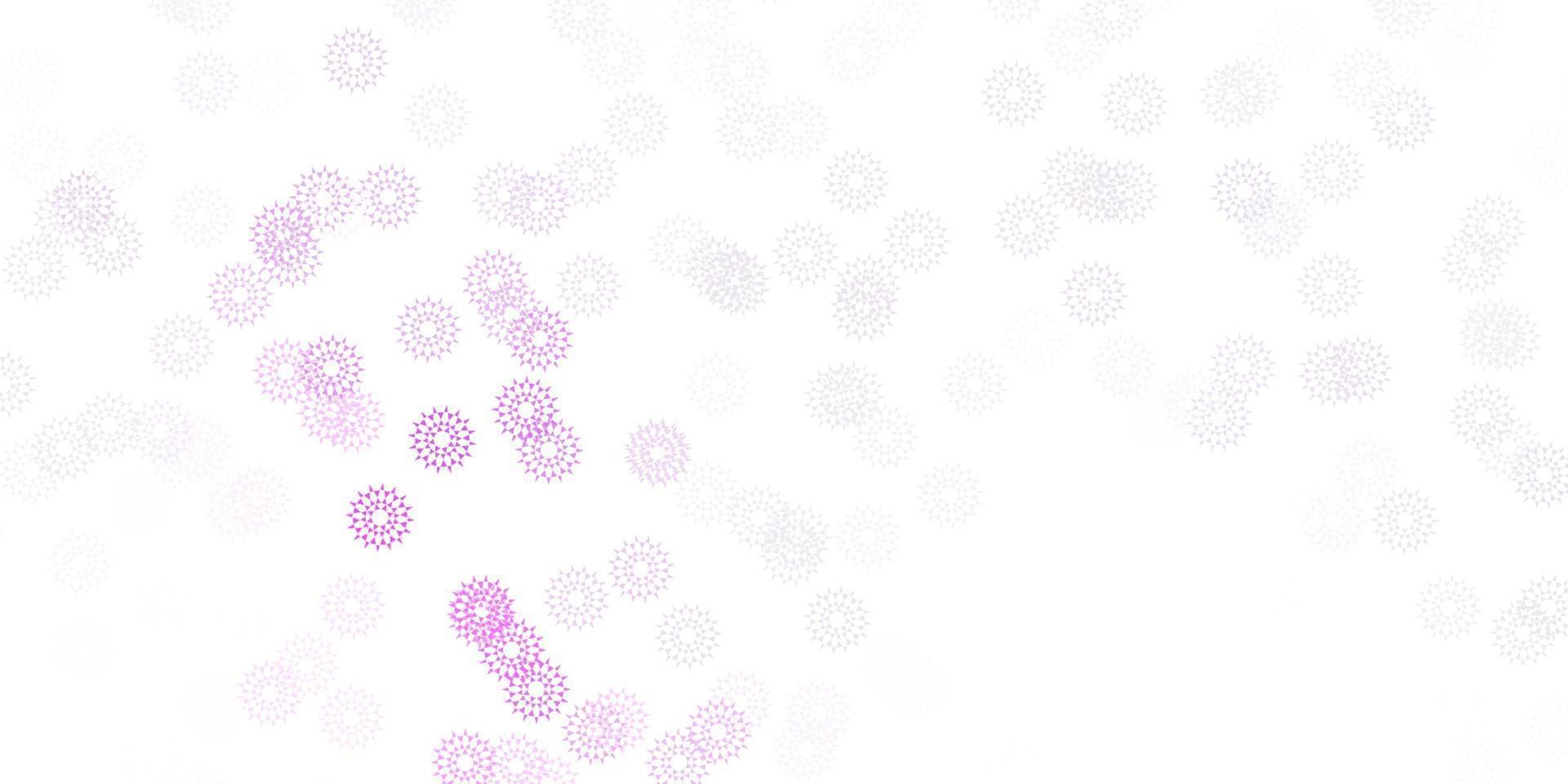 Light purple vector doodle pattern with flowers.