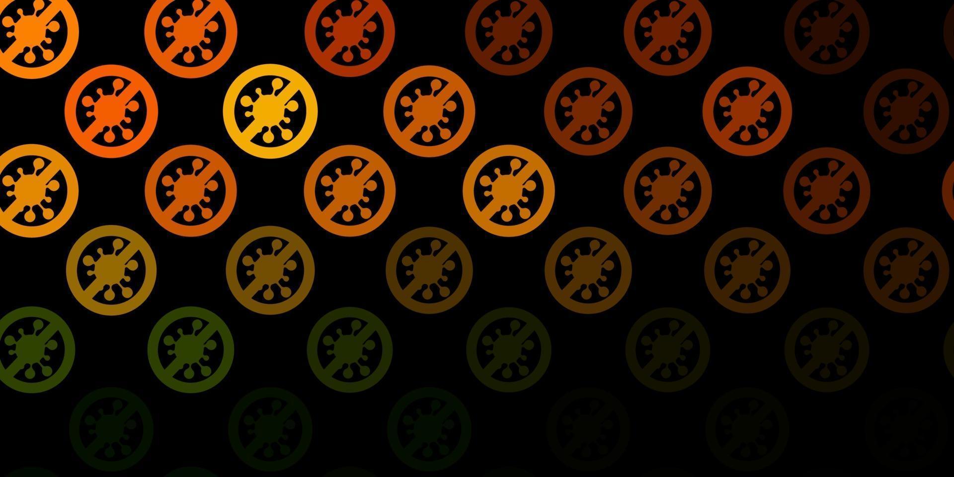 Dark Green, Yellow vector texture with disease symbols.
