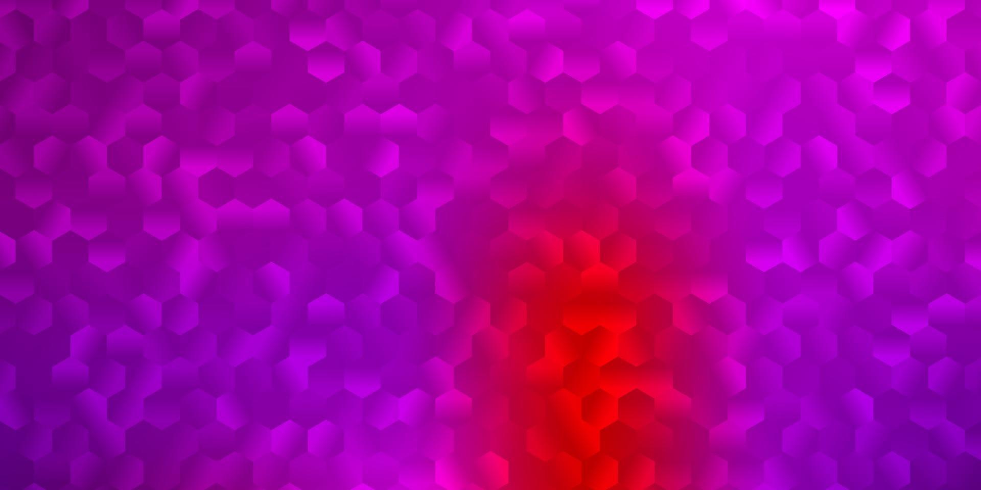 Fondo de vector rosa claro, rojo con un lote de hexágonos.