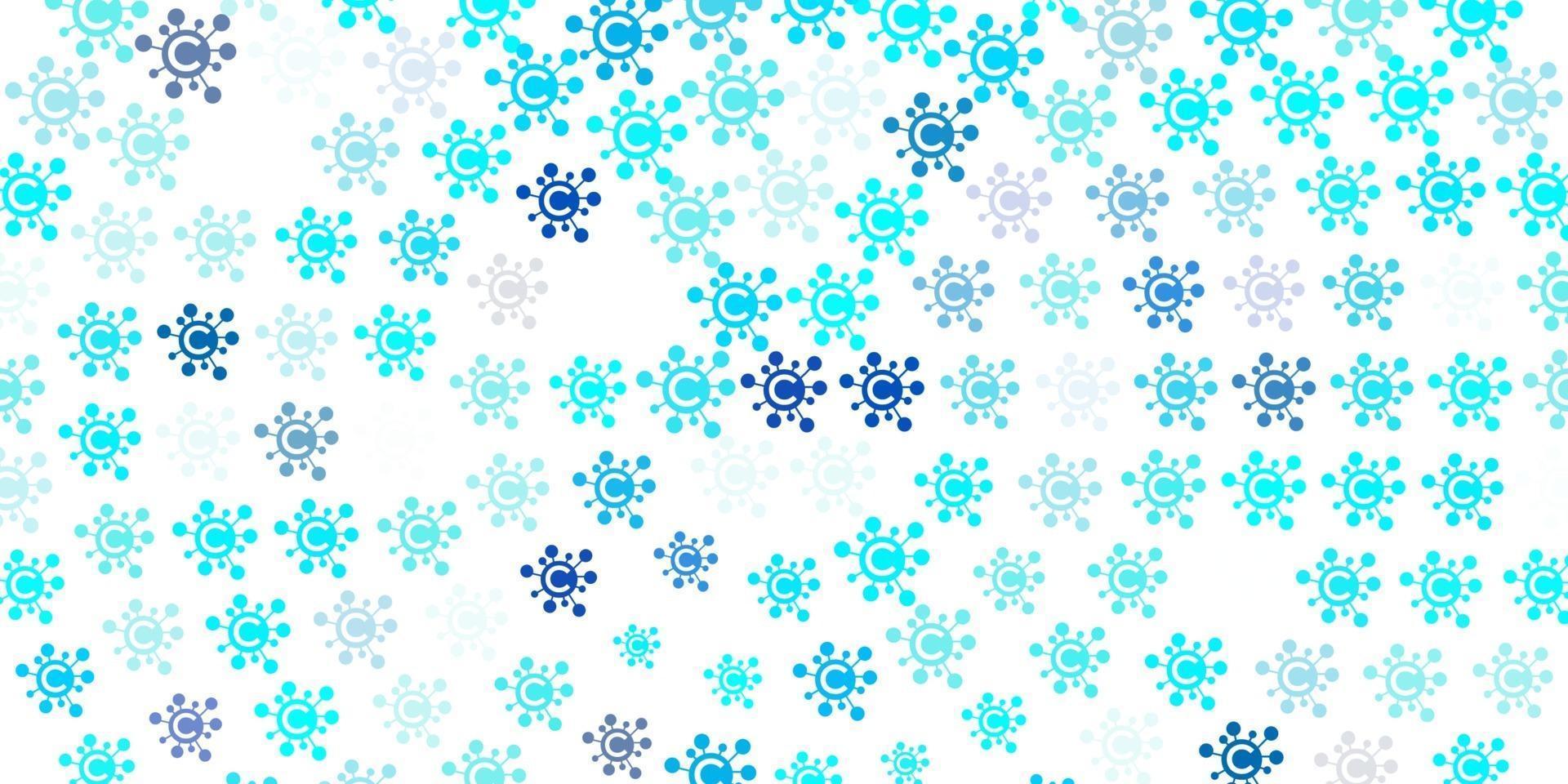 Light BLUE vector backdrop with virus symbols.