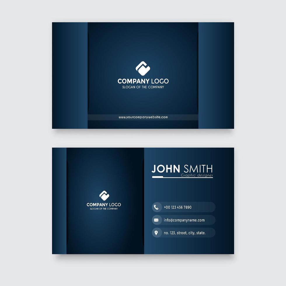 Dark Blue Modern Professional Business Card Template vector
