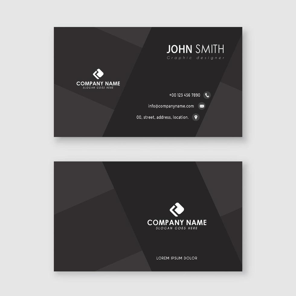 Simple creative professional business card template black vector