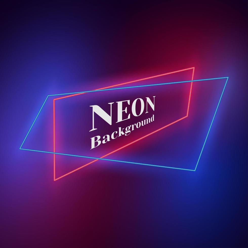 Neon abstract geometric frame vector