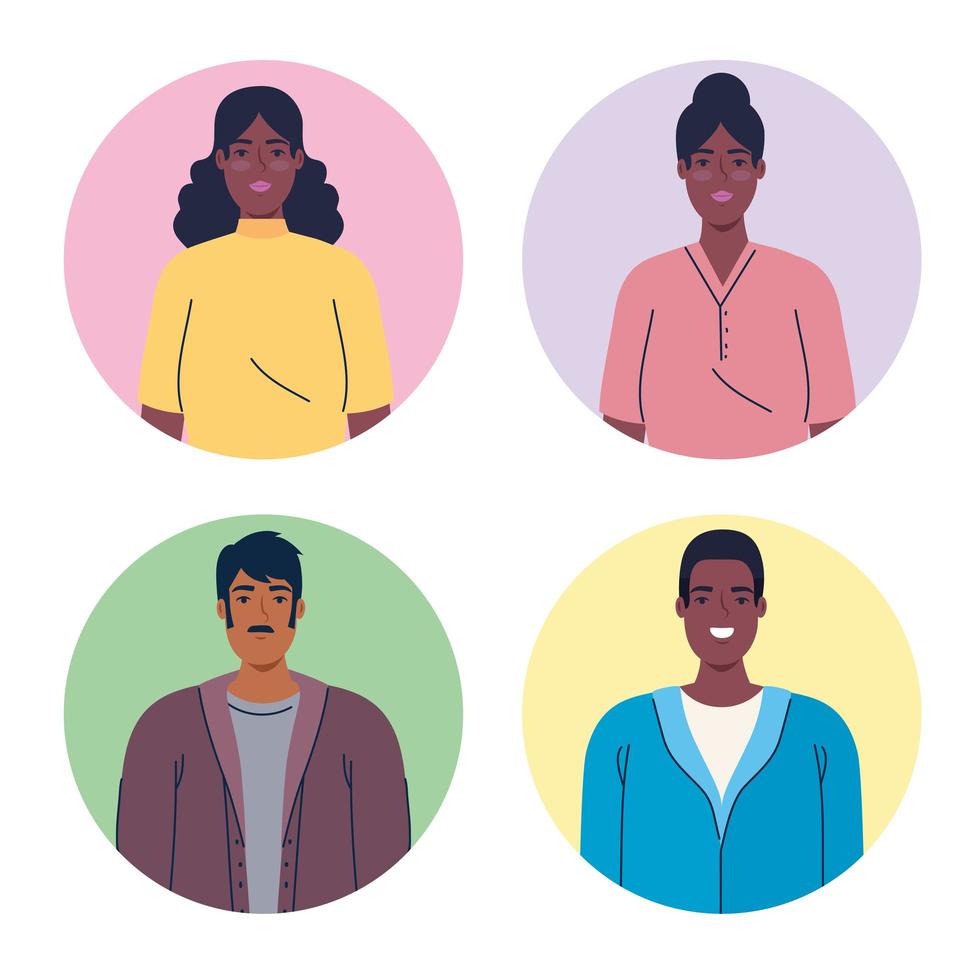 picture people multi ethnic avatar icons vector
