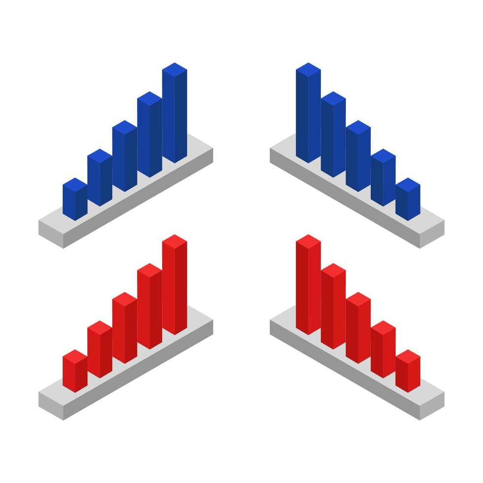 Bar Chart Set On White Background vector