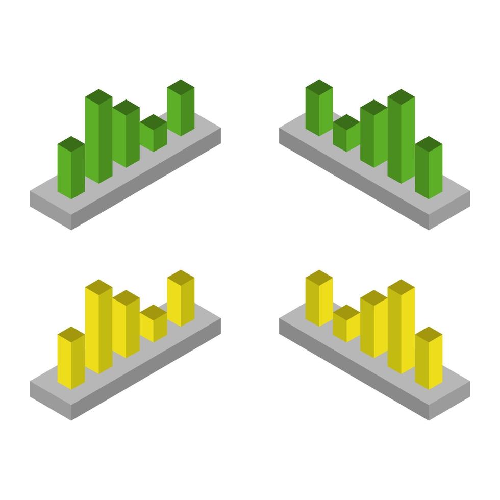 Bar Chart Set On White Background vector