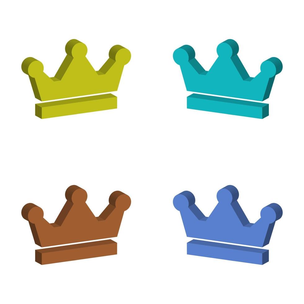 Crown Set On White Background vector