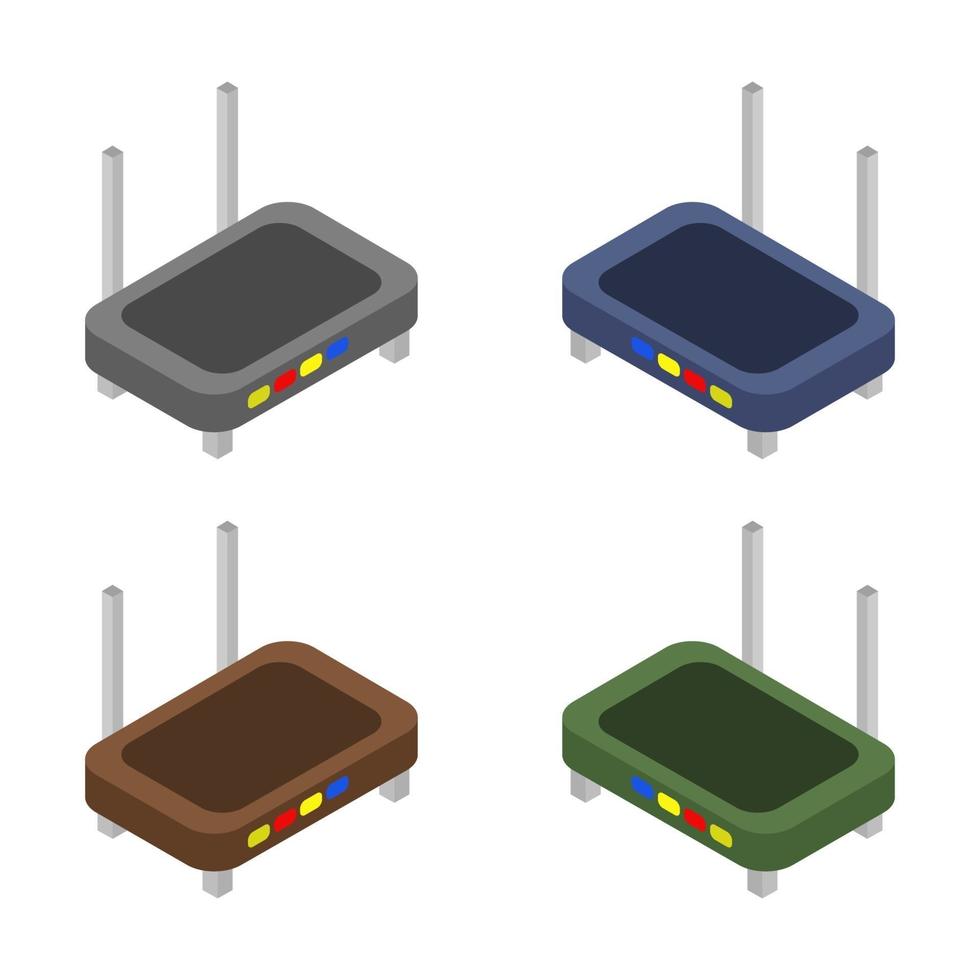 Isometric Router Set vector