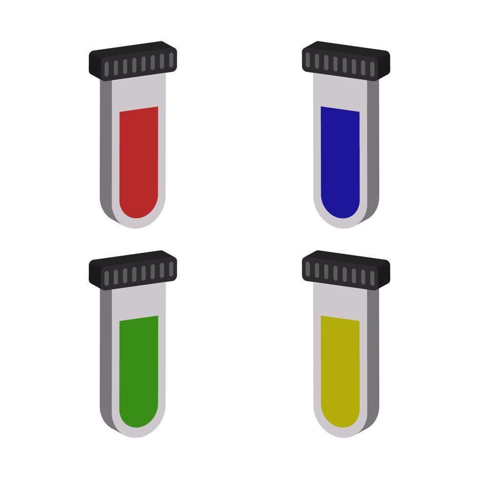 Test Tube Set On White Background vector