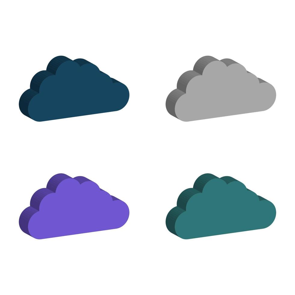 conjunto de nubes isométricas vector