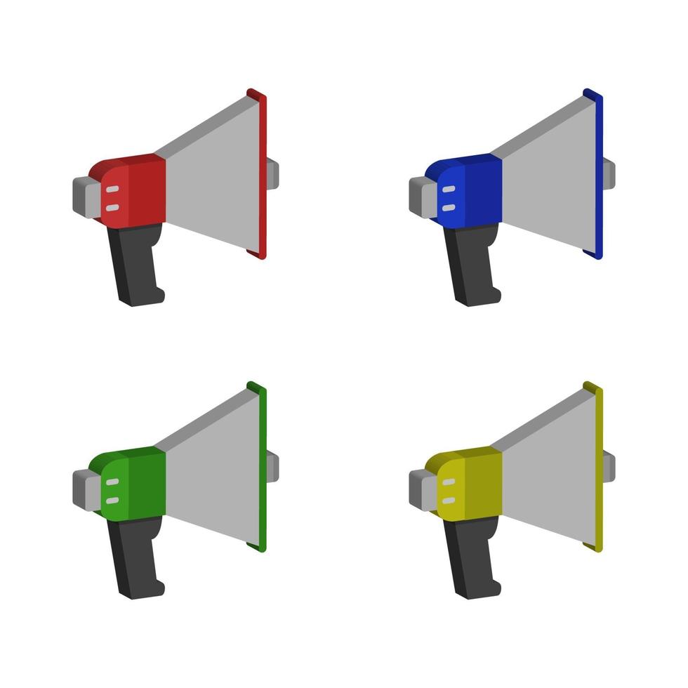 Set Of Megaphone On White Background vector