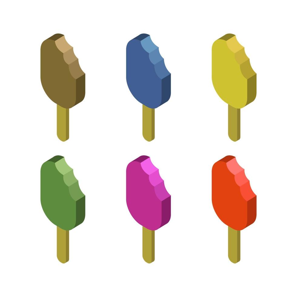 Isometric Ice Cream Set vector