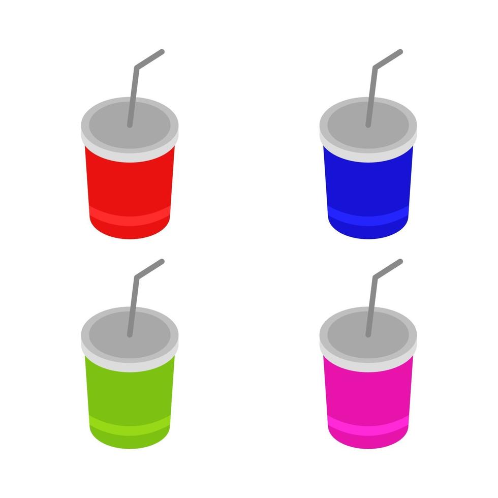 juego de refrescos isométrico vector