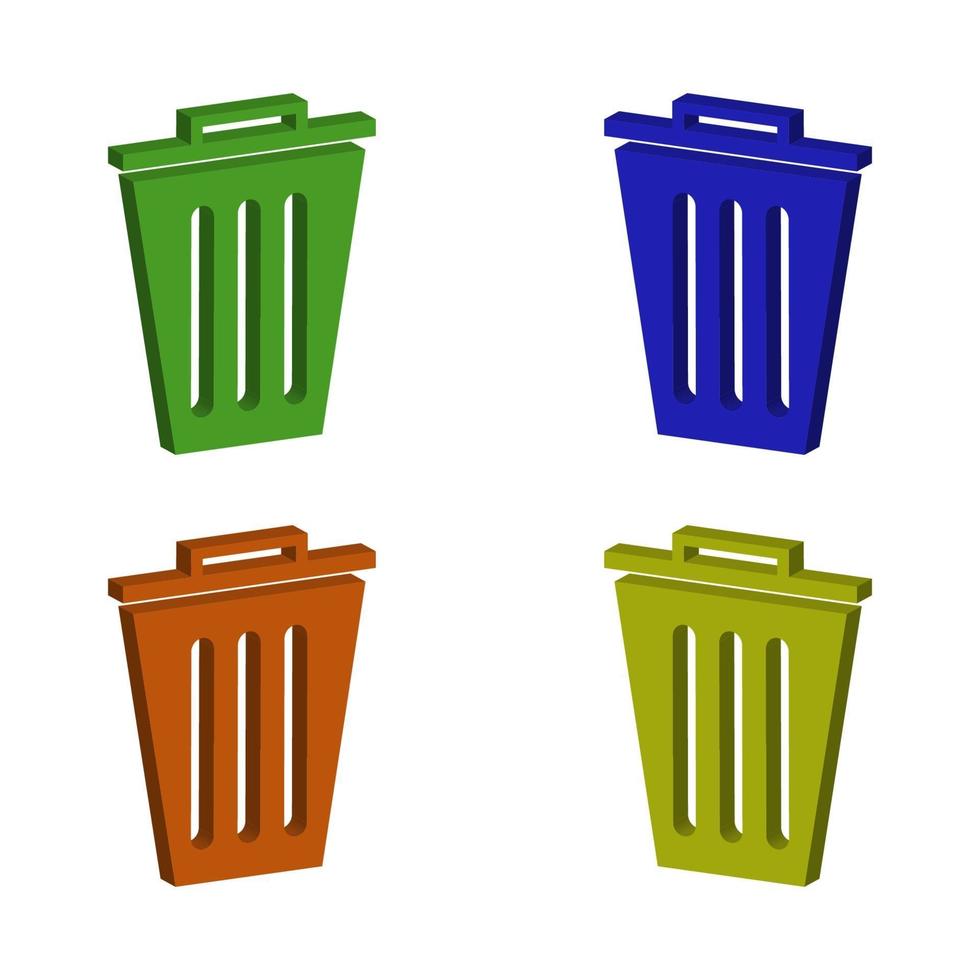 Isometric Trash Trash Set vector