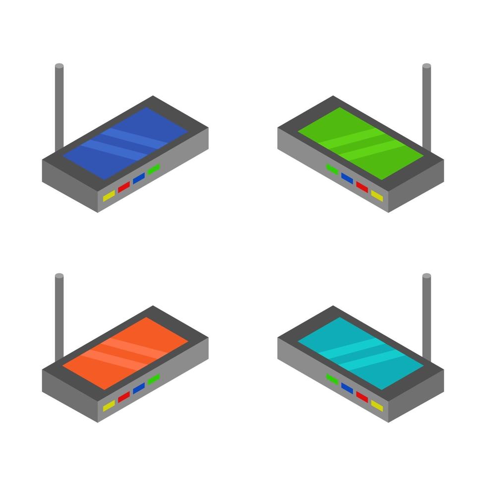 Isometric Router Set vector