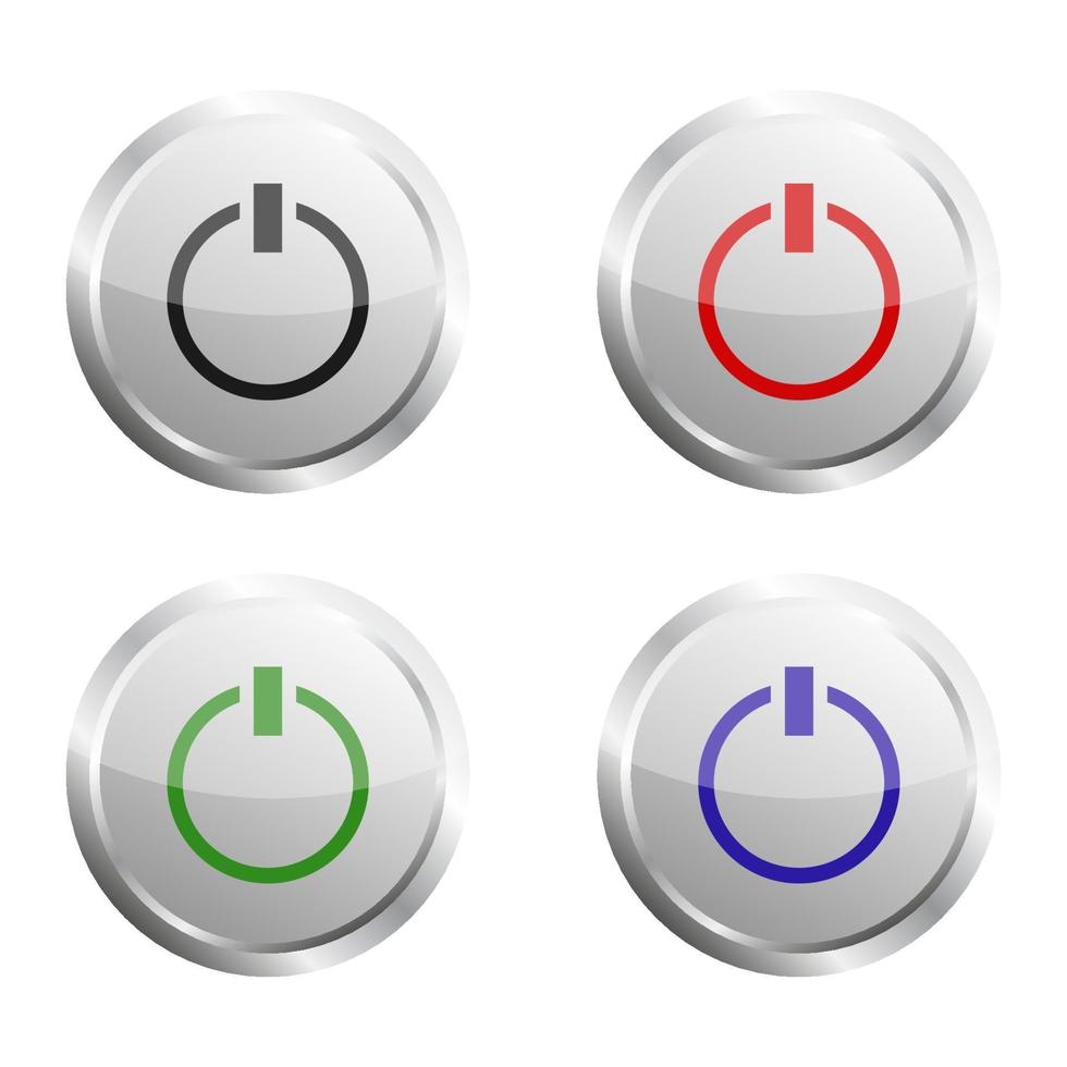 Set Of Power Buttons On White Background vector