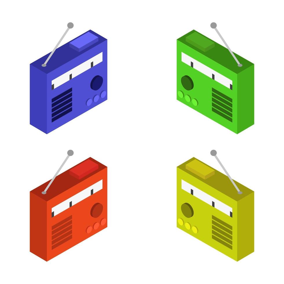 Isometric Radio Set vector