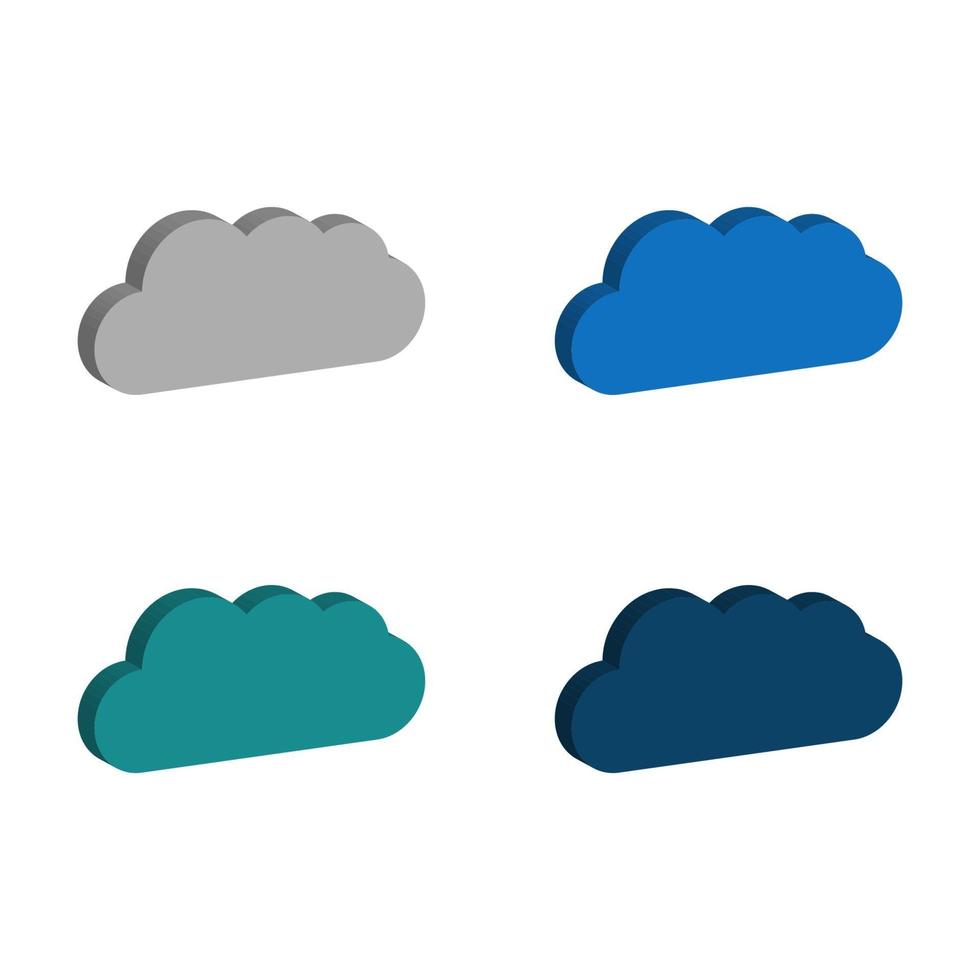 Isometric Clouds Set vector