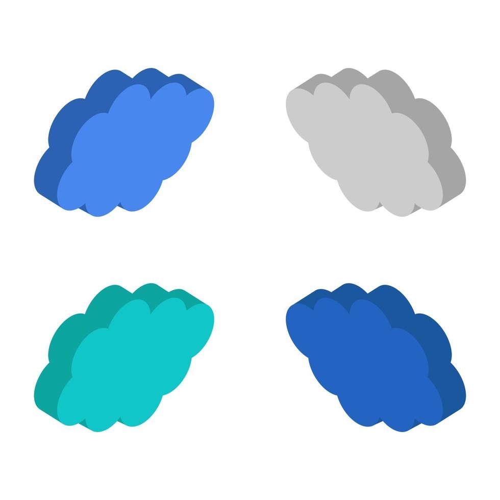 conjunto de nubes isométricas vector