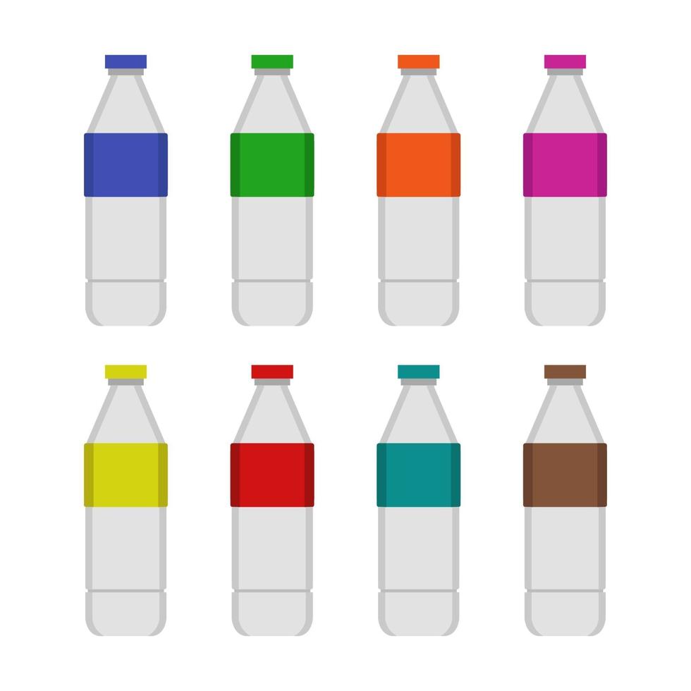 Set Of Water Bottle On White Background vector