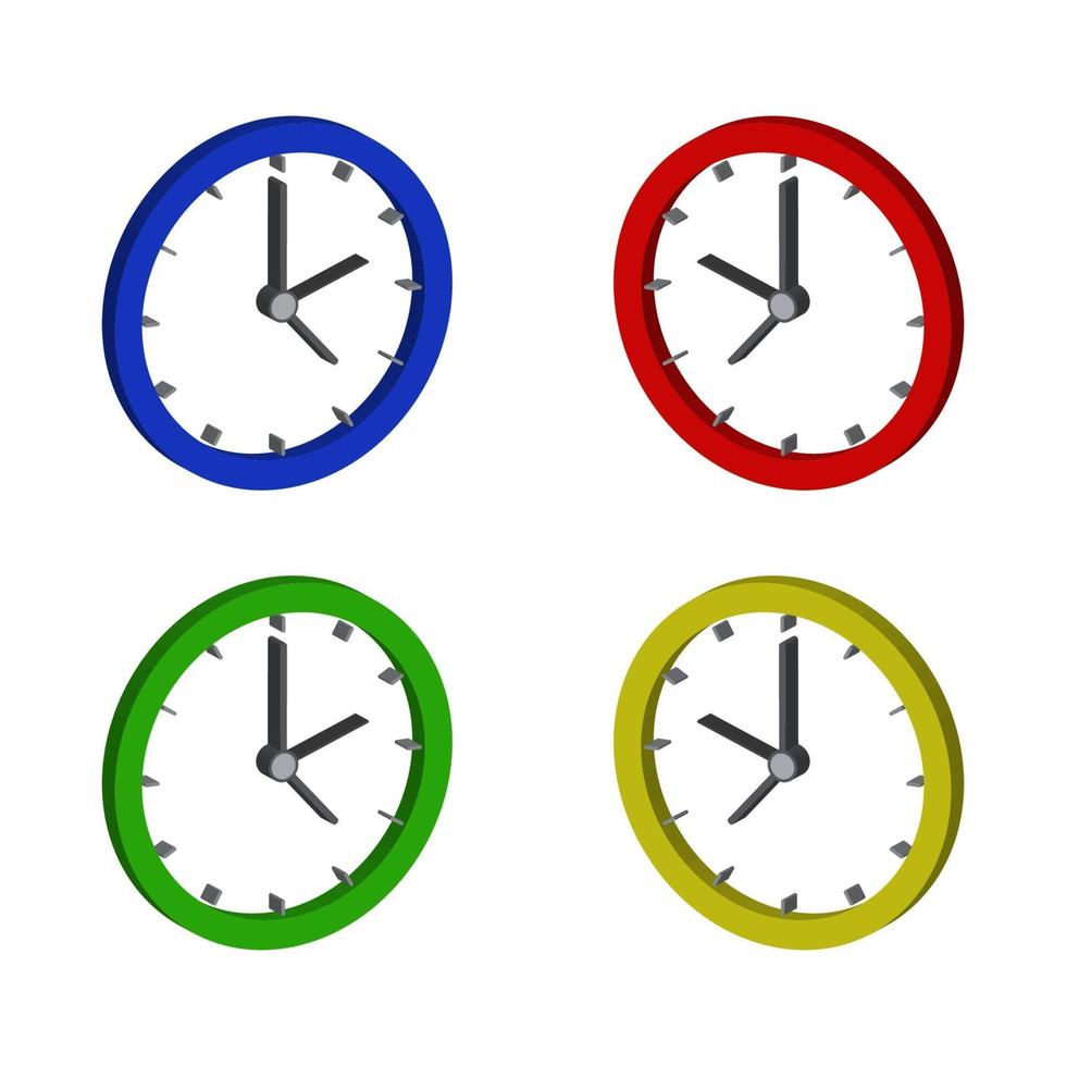 Isometric Clock Set vector