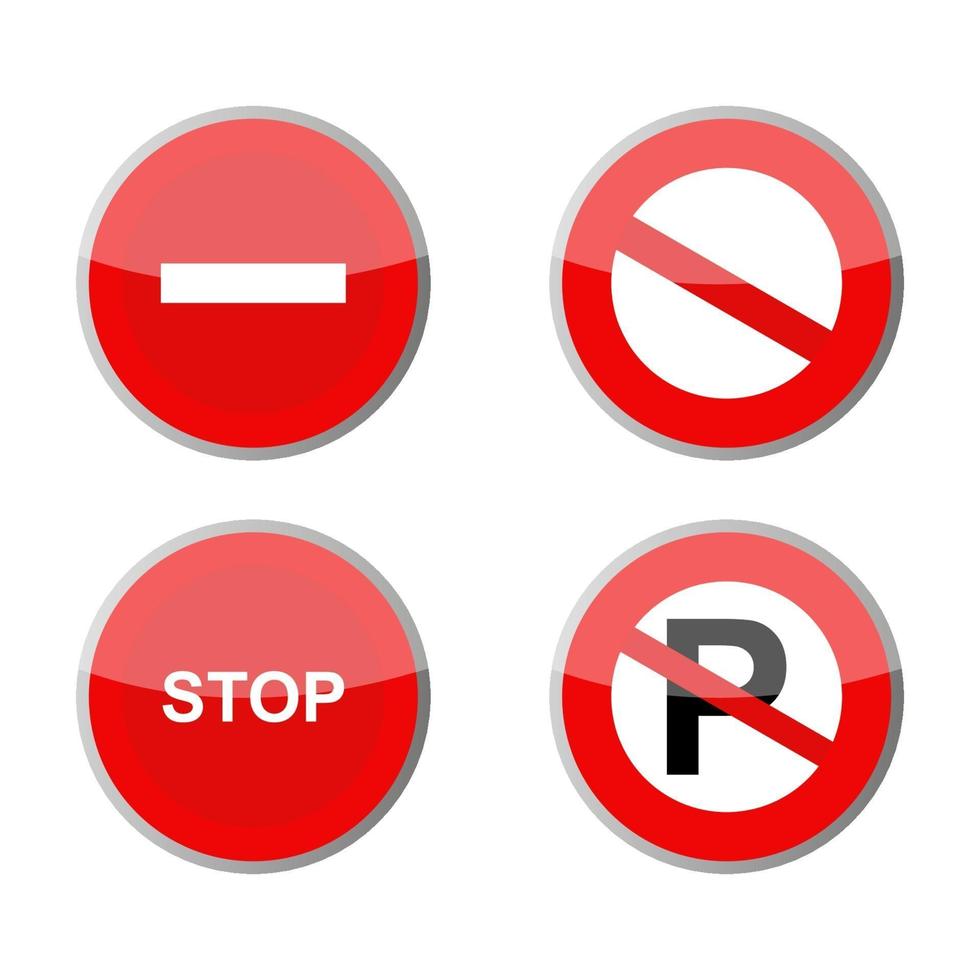 Traffic Signs Set On White Background vector