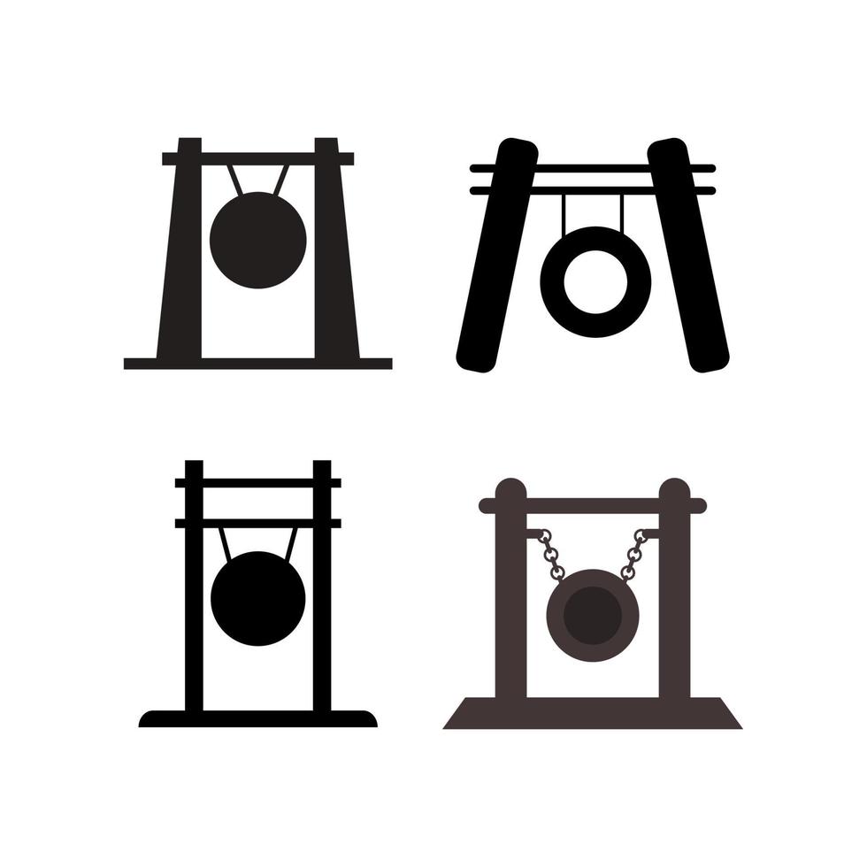 Gong Set On White Background vector