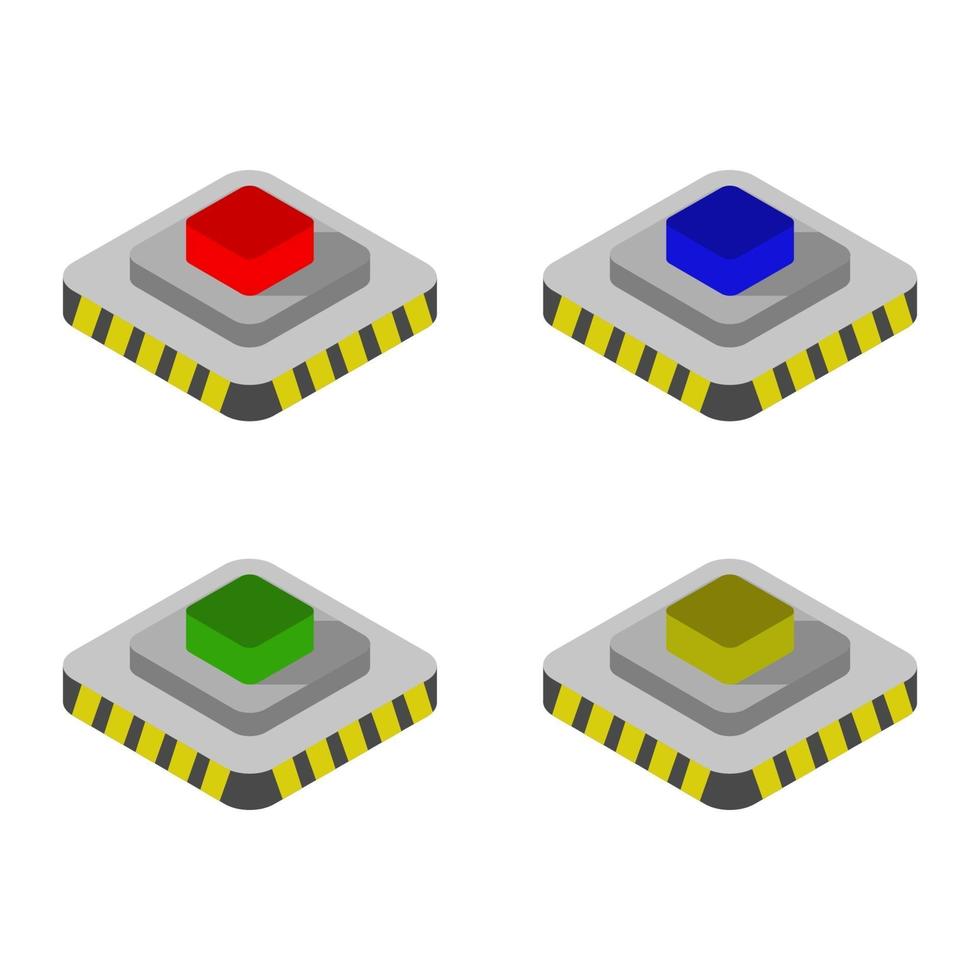 Set Of Alarm Button On White Background vector