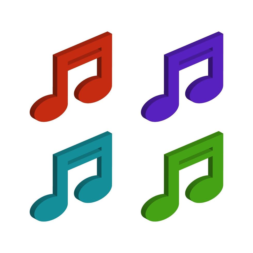 conjunto de notas musicales isométricas vector