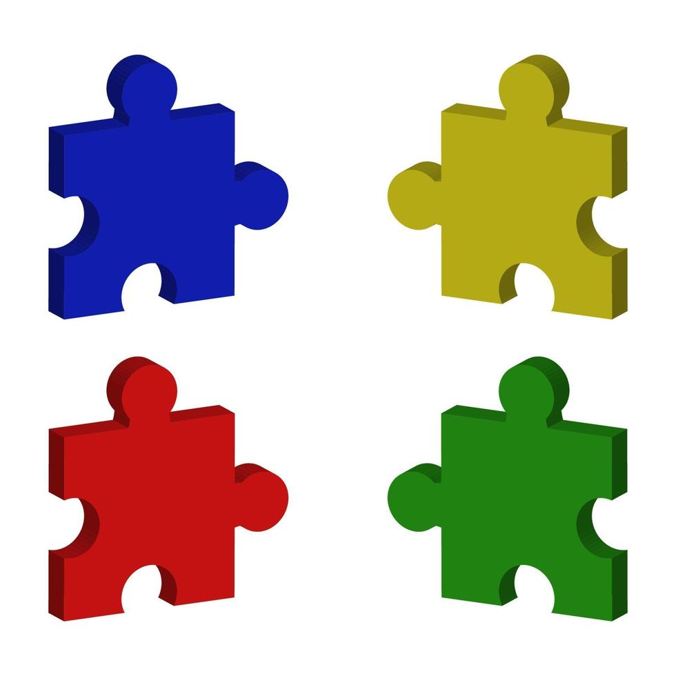 Isometric Puzzle Set vector