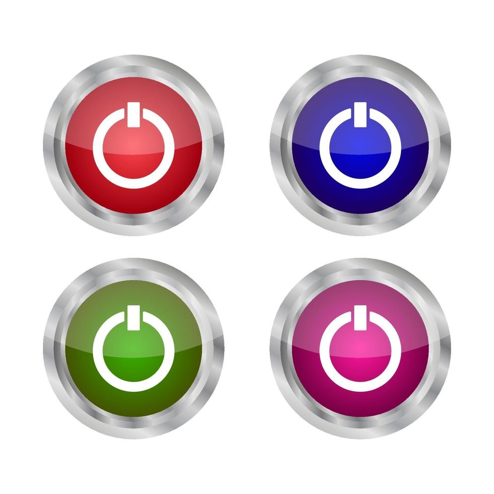 Set Of Power Buttons On White Background vector