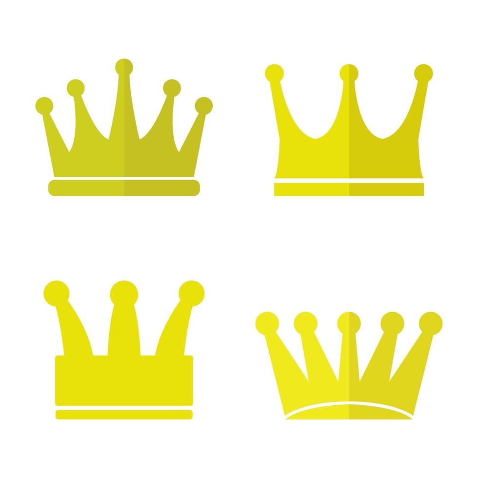 Set Of Crowns On White Background vector