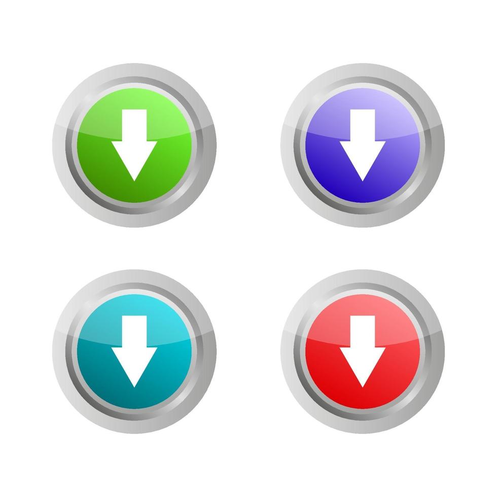 Set Of Download Button On White Background vector