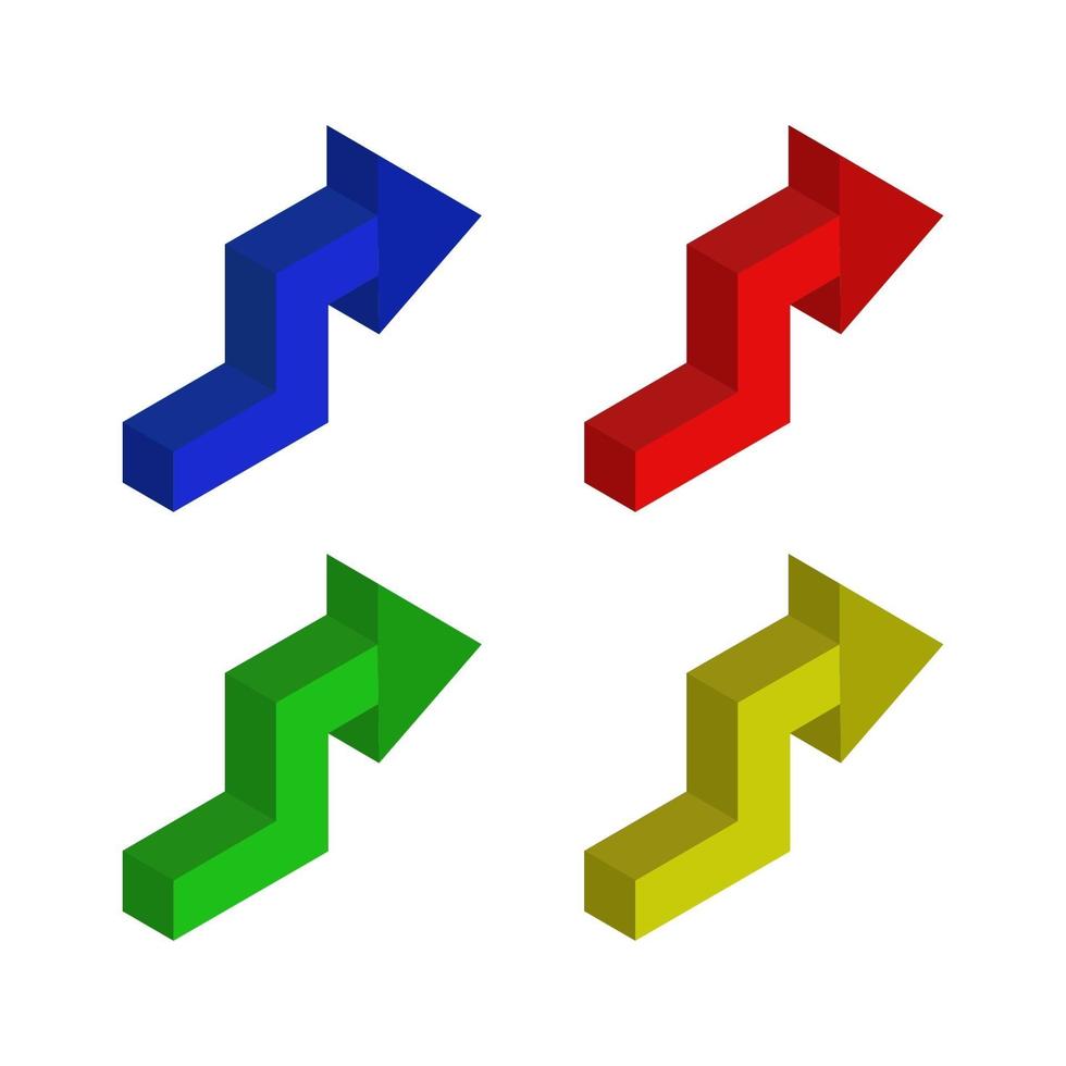 conjunto de flechas isométricas vector