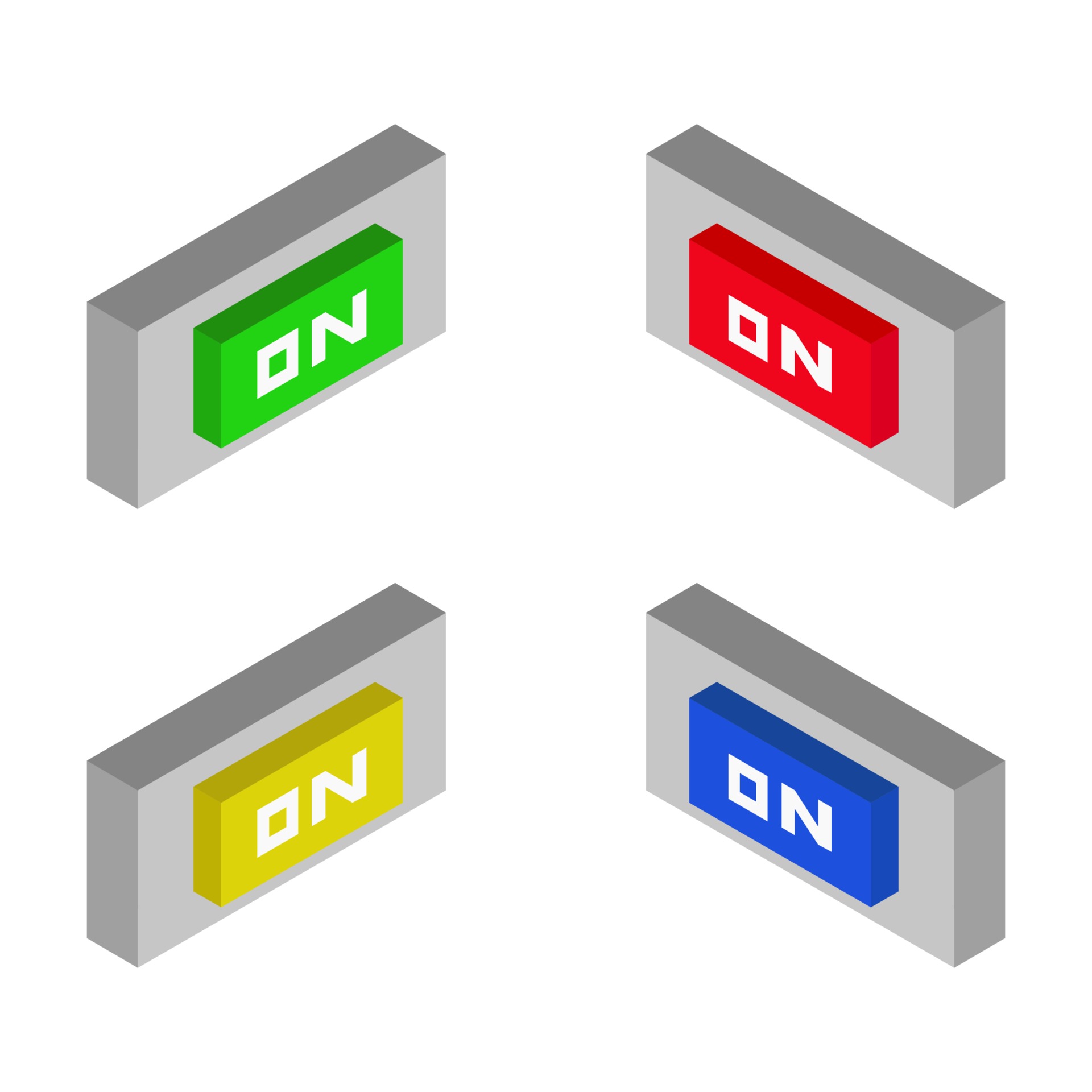 Isometric On Off Button Set 2040043 Vector Art at Vecteezy