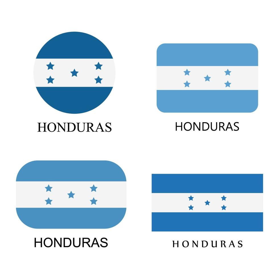 conjunto de banderas de honduras sobre fondo blanco vector