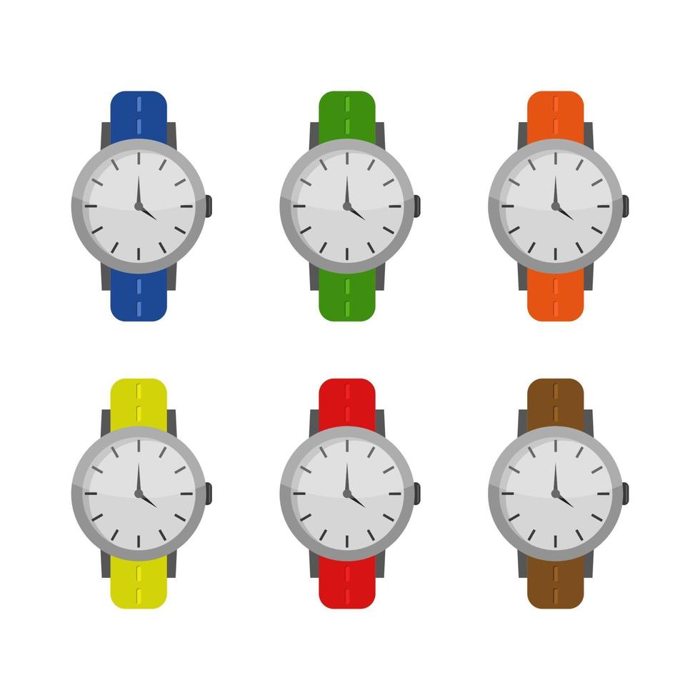 Wristwatch Set On White Background vector